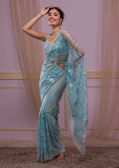 koskii blue saree sale.